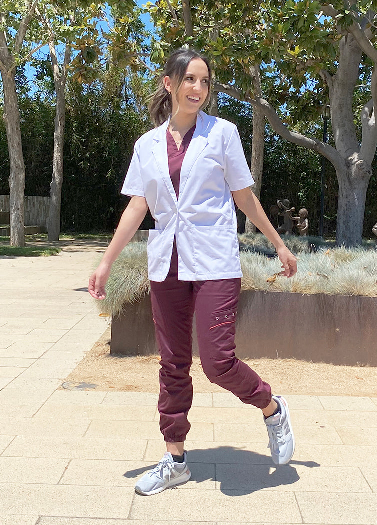 Medgear Women's Short Sleeve White Lab Coat