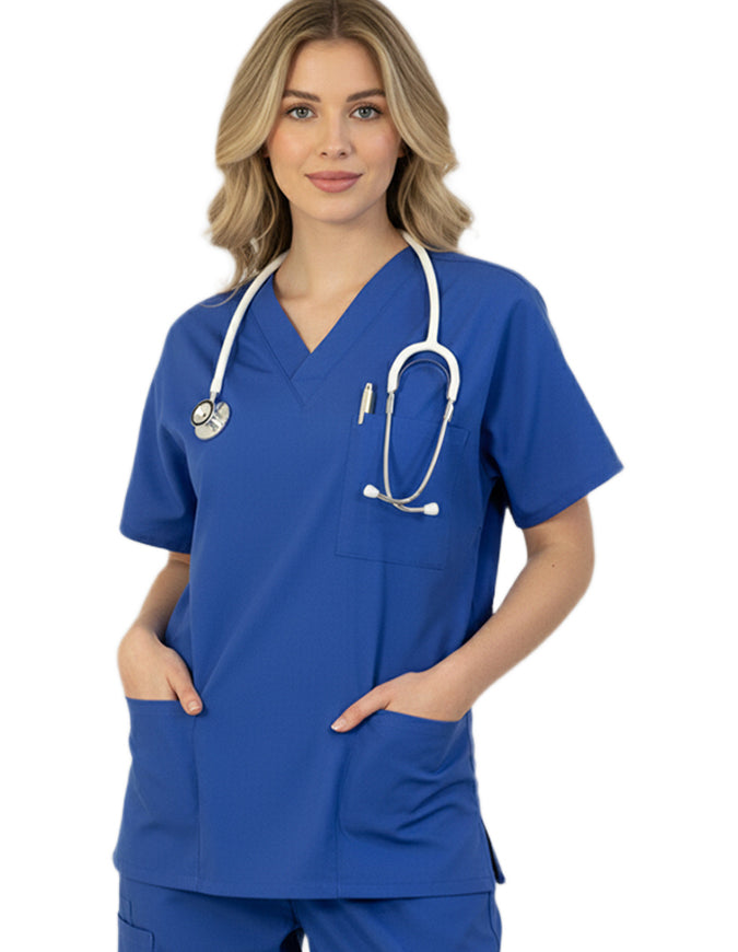 HeedFit Unisex V-Neck Four Pocket Scrub Top