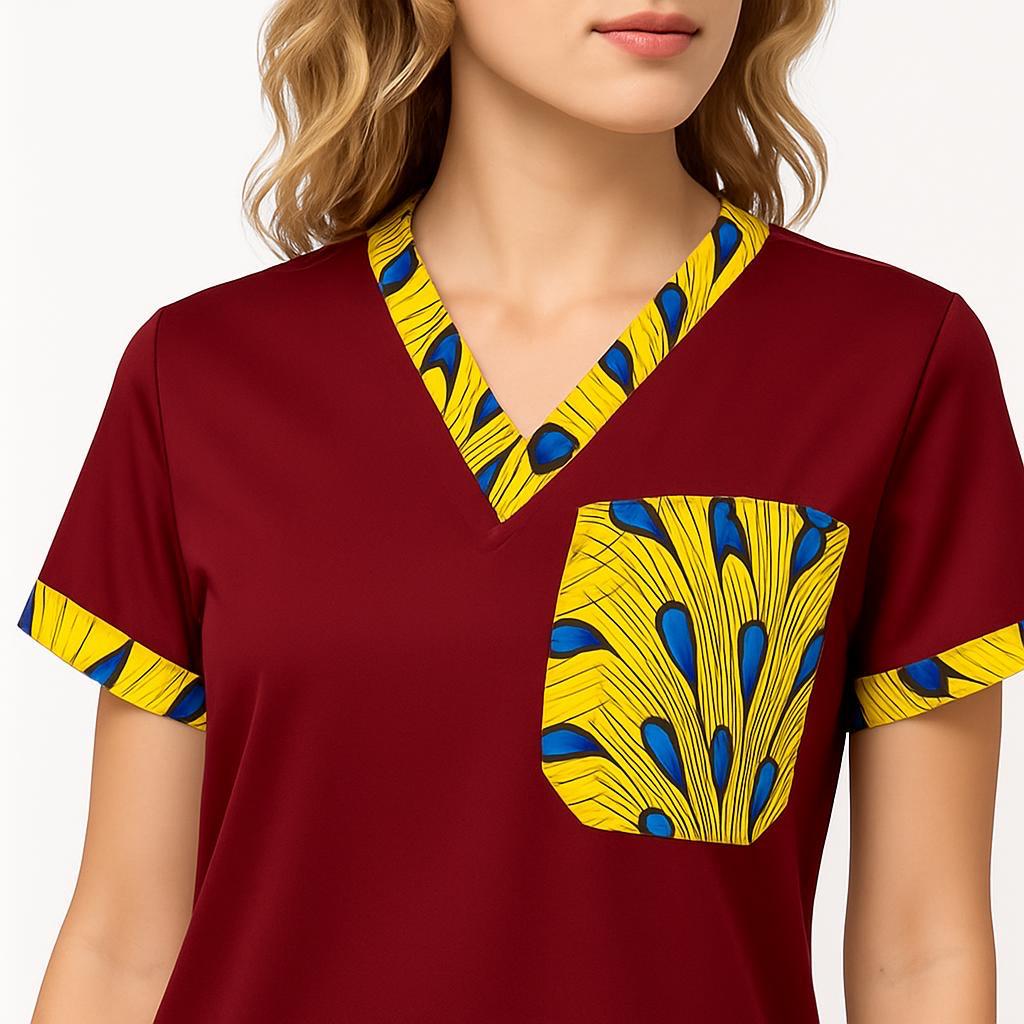 Igbo Women’s Scrub Top – Soft, Breathable African-Inspired Medical Uniform, igbo women soft breathable, women soft breathable african-inspired, igbo women soft, women soft breathable, soft breathable african-inspired, igbo women, women soft, soft breathable, igbo, women, soft, breathable, african-inspired, elevate wardrobe stunning, wardrobe stunning women, stunning women short-sleeve, women short-sleeve designed