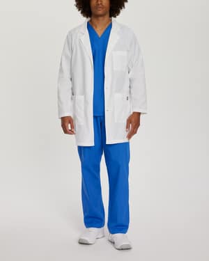 Landau Scrub Zone Unisex 3-Pocket Mid-Length White Coat