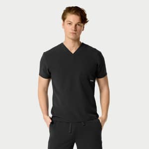 SANTIAGO Men's ABC Chest Pocket Basic Scrub Top