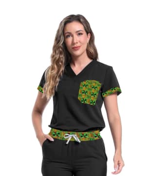Soweto Heritage Women’s Scrub Top – African-Inspired Medical Wear