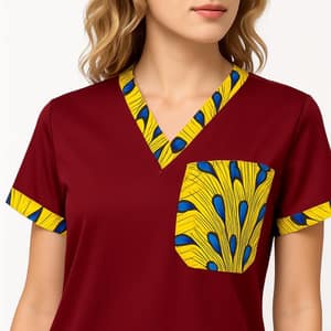 Igbo Women’s Scrub Top – Soft, Breathable African-Inspired Medical Uniform