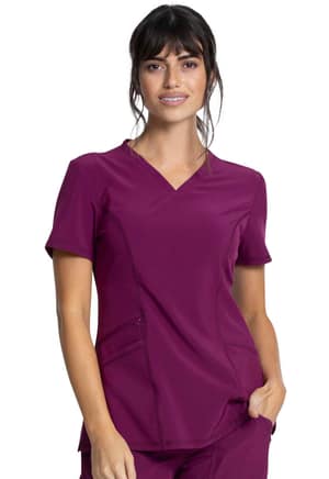 ALLURA CKA684 Breathable 3 Pocket V-Neck Scrub Top with Side Vents