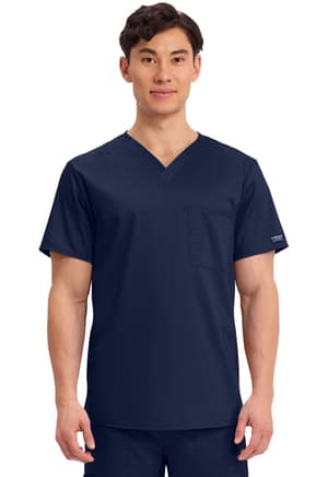 Revolution WW625 Men's-Unisex 1 Pocket V-Neck Scrub Top with Bungee ID Loop by Cherokee Workwear