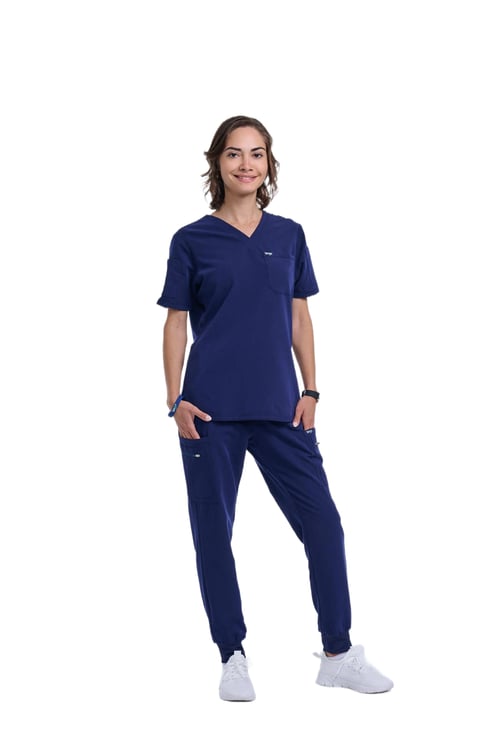 Women's Navy Blue Jogger Scrub Pants