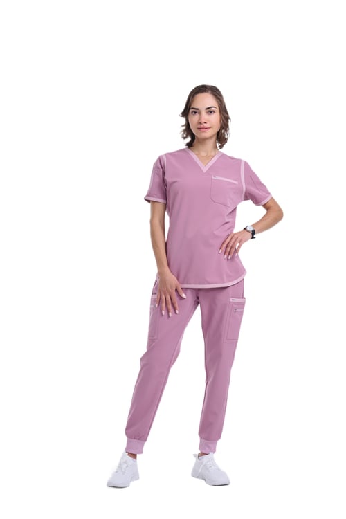 Women's Mauve / Light Mauve Straight Leg Scrub Pants