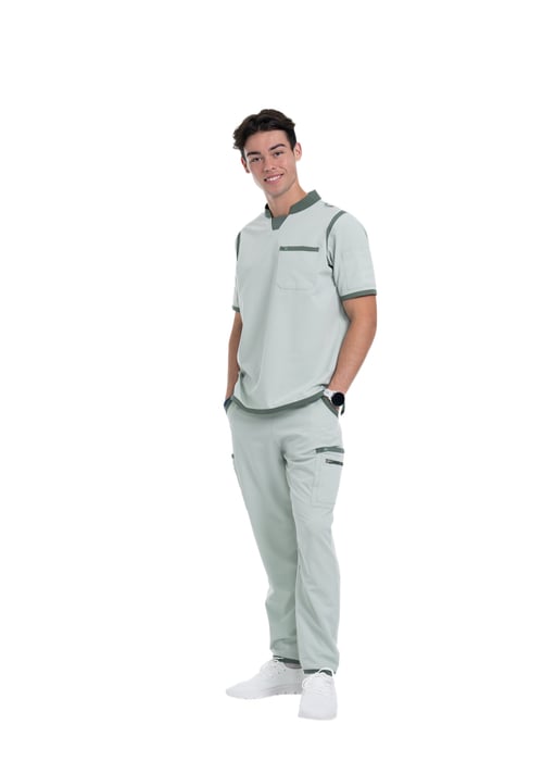 Men's Sea Green Straight Scrub Pants