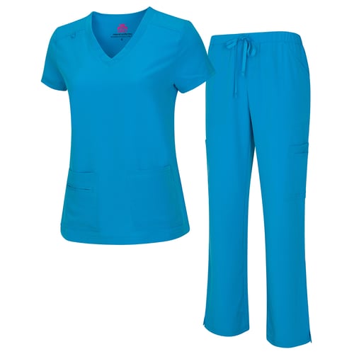 10 Pocket Cool Super Stretch Scrub Set - Natural Uniform