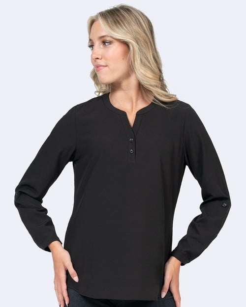 Zavate Stretch Blouse 3/4 Roll Sleeves 1035