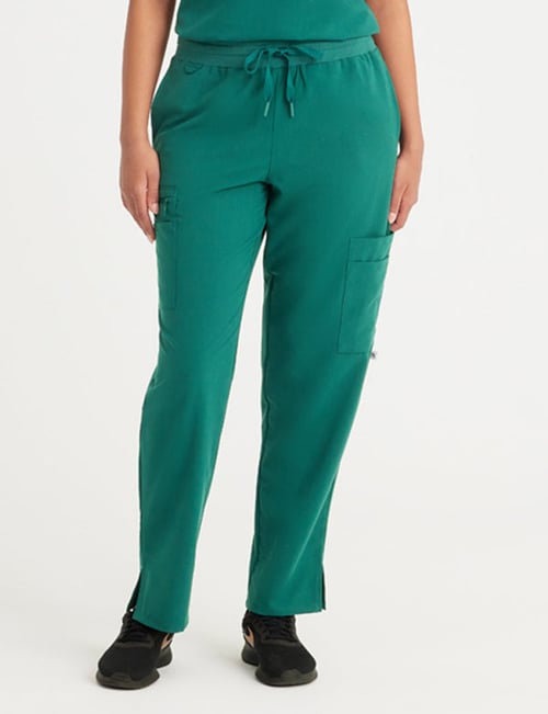 Womens Straight Leg Scrub Pants - Hunter Green