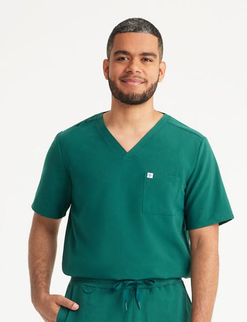Men's Essential Scrub Top - Hunter Green