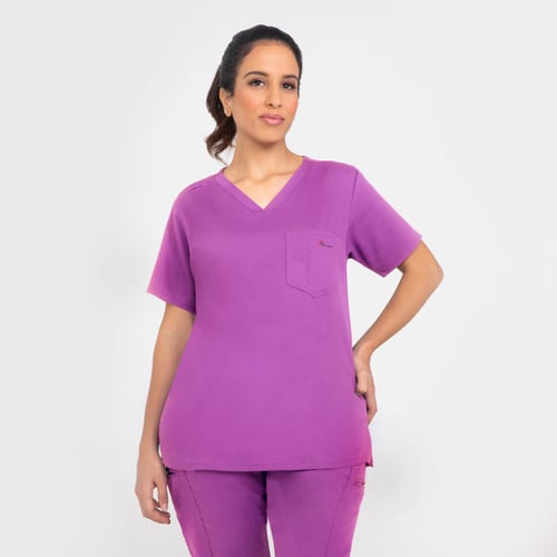 Antimicrobial Women's Scrub V-neck Top