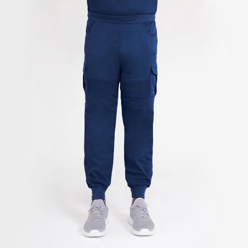 Antimicrobial Men's Scrub Pants Custom Length Premium Navy Blue Jogger