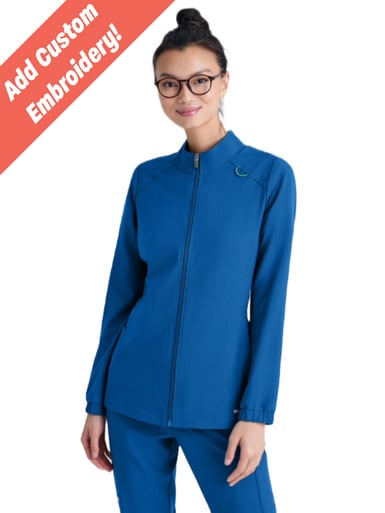 Barco Women's New Royal Virtue 3-Pocket Stand-Up Collar CiCLO Scrub Jacket