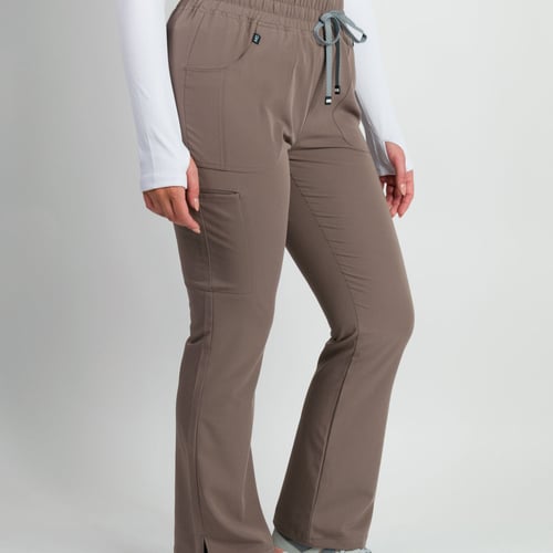 Sydney | High Waisted Slim Flare Scrub Pants