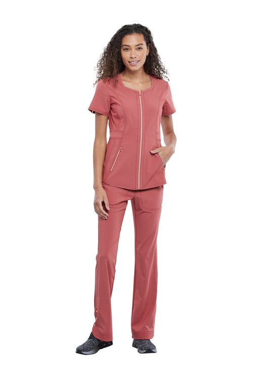 Statement Zip front Scrub Top
