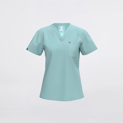 Teal V-Neck Scrub Tops