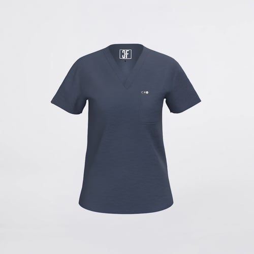 Cerulean V-Neck Scrub Tops
