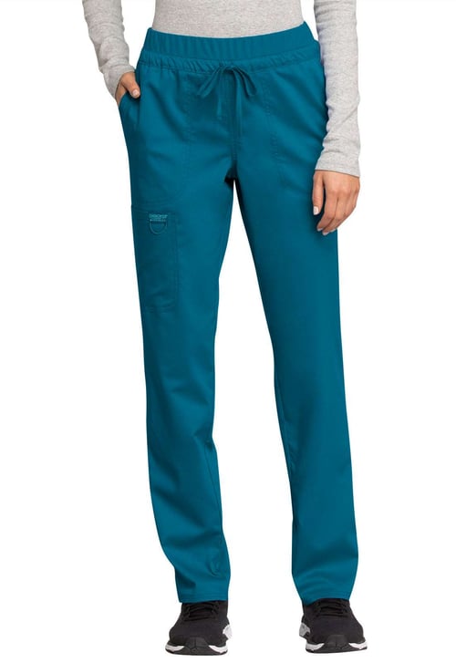 Mid Rise Tapered Leg Drawstring Pant WW105 - Caribbean Blue / XS - Signature Scrubs