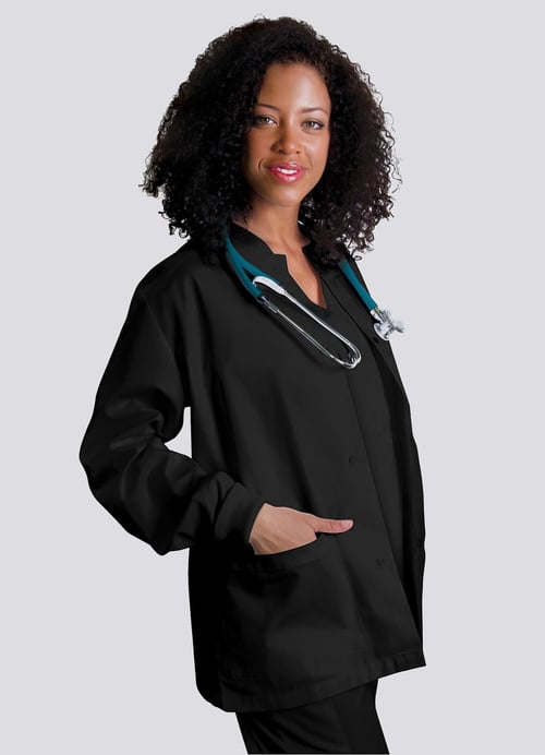 Workwear Scrubs Jacket by Adar XXS-5XL / Black