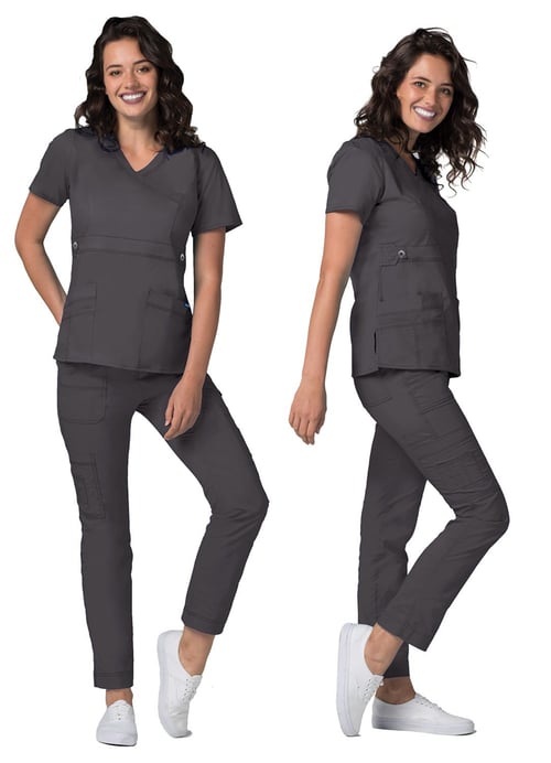 Women's Active Classic Scrub Set by Adar XXS-3XL/Pewter