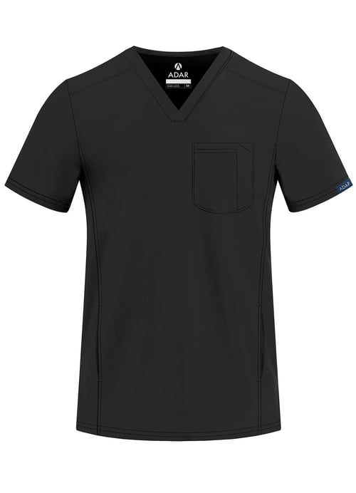 Addition Men's Modern Multi-pocket V-Neck Top by Adar XXS-3XL / Black