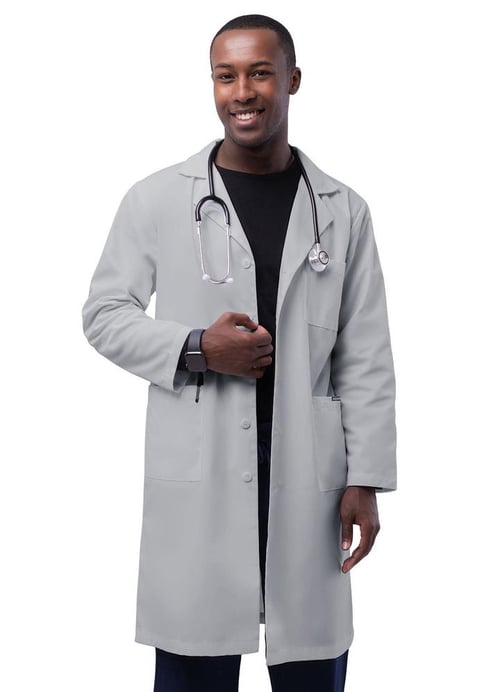 Unisex 39" Lab Coat With Inner Pockets by Adar Size 34 to 54 / SILVER GREY