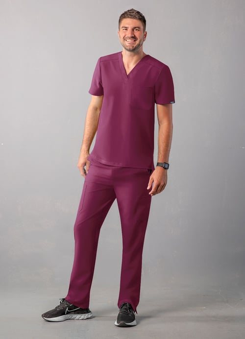 Addition Men's Classic V-Neck Top by Adar XXS-3XL /  WINE