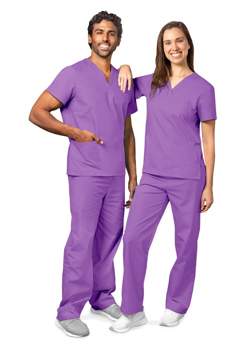 Unisex Drawstring Scrub Set by Adar XXS-5X / Lavender