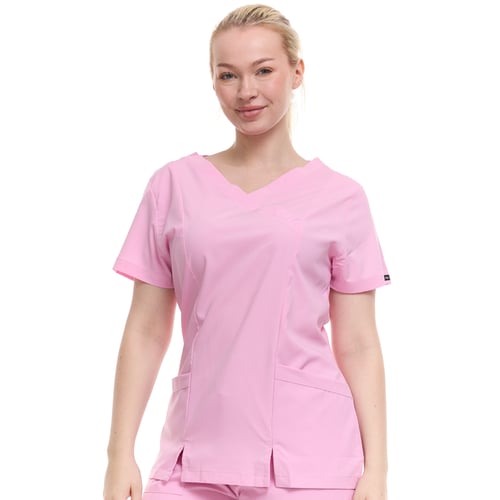 24pcs V-Neck Mock Wrap Women's Scrub Top
