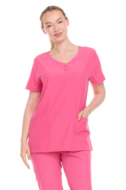Button-Front Women Scrub Top - DDT051