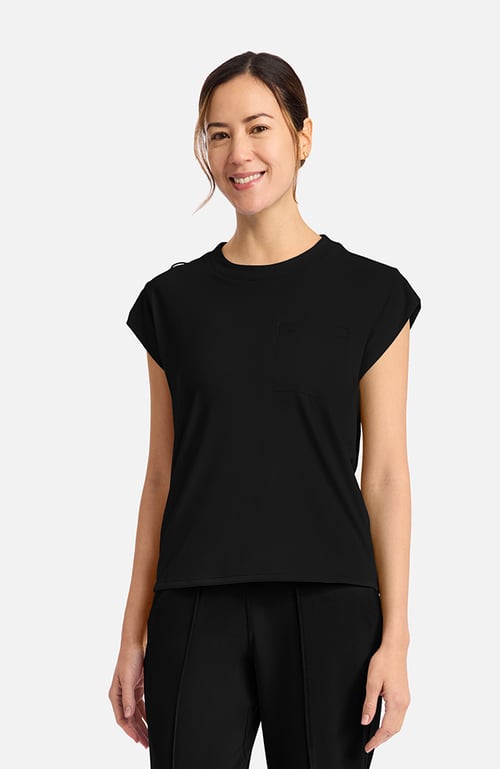 Women's Tuck-In Chest Pocket Crew Neck Scrub Top