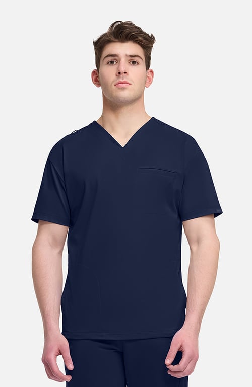 Men's 3-Pocket Relaxed V-Neck Scrub Top