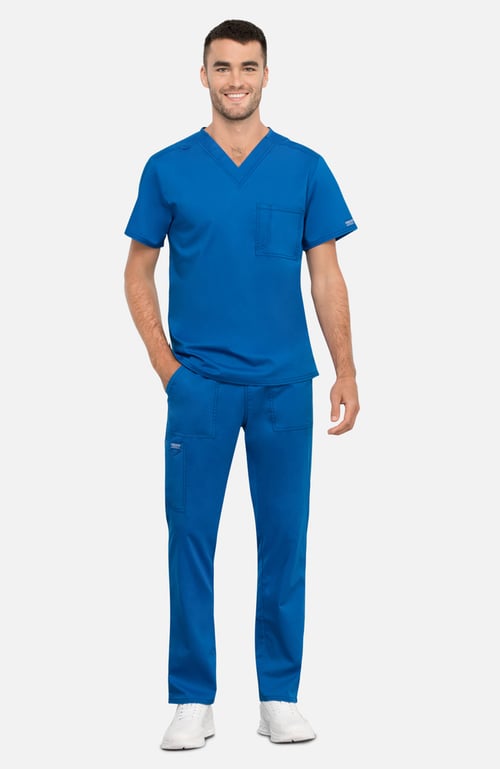 Unisex Scrub Set: V-Neck Top & Drawstring Cargo Pant
