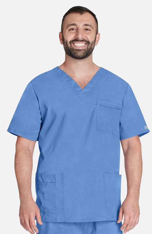 Unisex V-Neck Solid Scrub Top