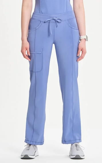 Women's Rib Knit Drawstring Waist Scrub Pant