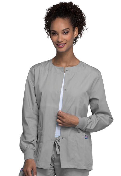 Originals 4350 Snap Front Warm-Up Jacket Grey | Scrubs for Women