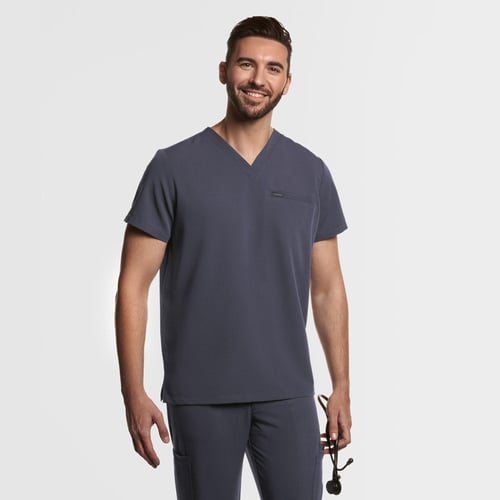 Aven One Pocket Scrub Top Pewter
