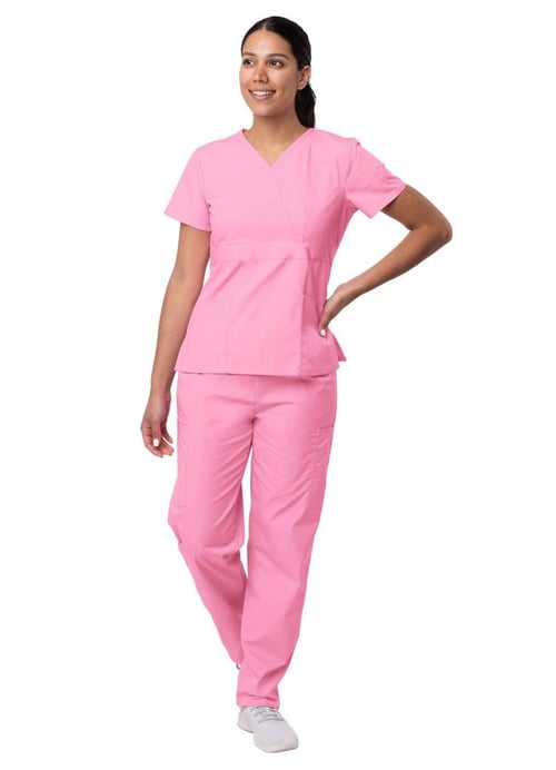 Women's Mock Wrap Top/Cargo Pant Scrub Set