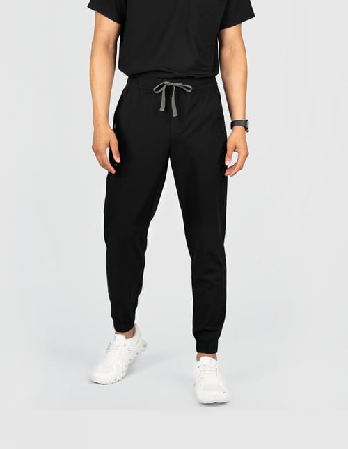 Aspen Jogger Men's Black Scrub Pants