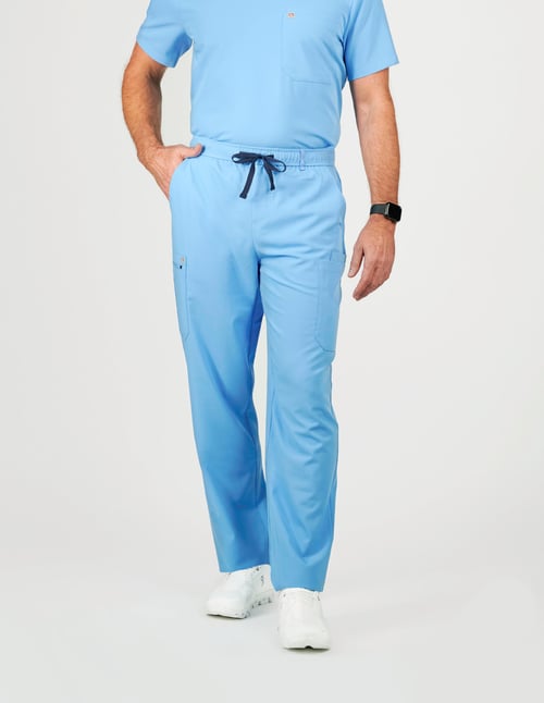 Prague Cargo Men's Ceil Blue Scrub Pants