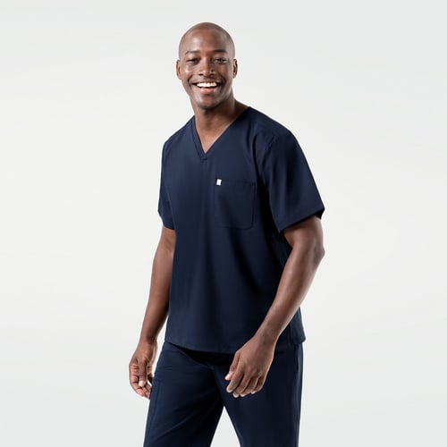 Zenir | Men's Single Pocket Scrub Top - Eco Navy