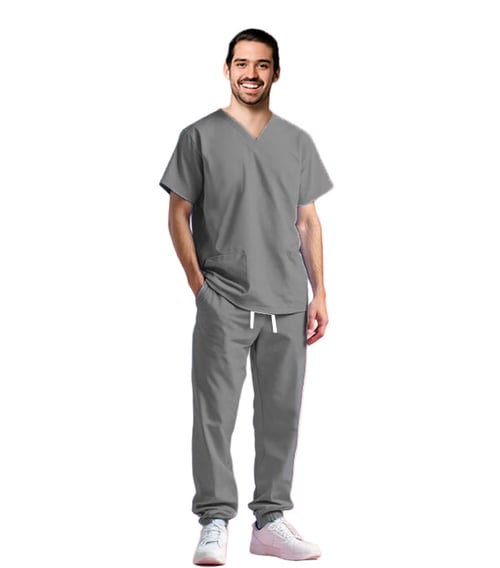 Stretch Unisex Jogger Scrub Set - 4 Pockets, Half Sleeves (2-Pocket Top & 2-Pocket Jogger Pant)