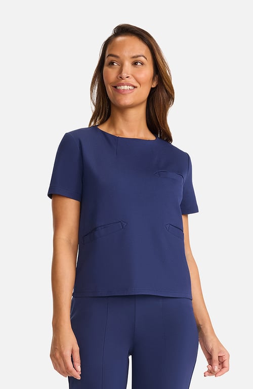 Women's Ponte Round Neck Scrub Top