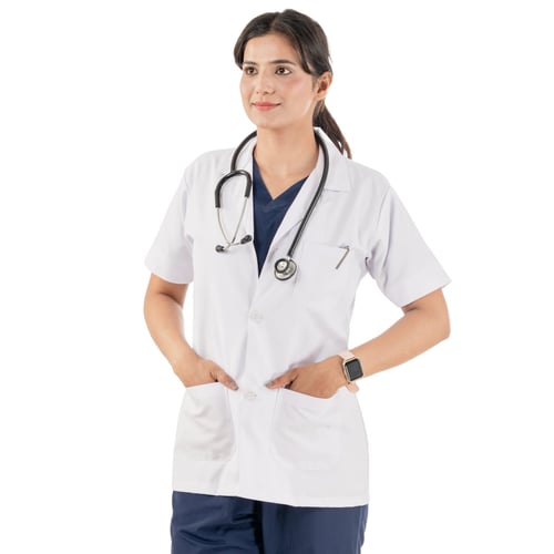 Half Sleeves Lab Coat | Women, half sleeves lab coat, sleeves lab coat women, half sleeves lab, sleeves lab coat, lab coat women, half sleeves, sleeves lab, lab coat, half, sleeves, lab, coat, women, elevate professional look, professional look medwear, look medwear half, medwear half sleeves