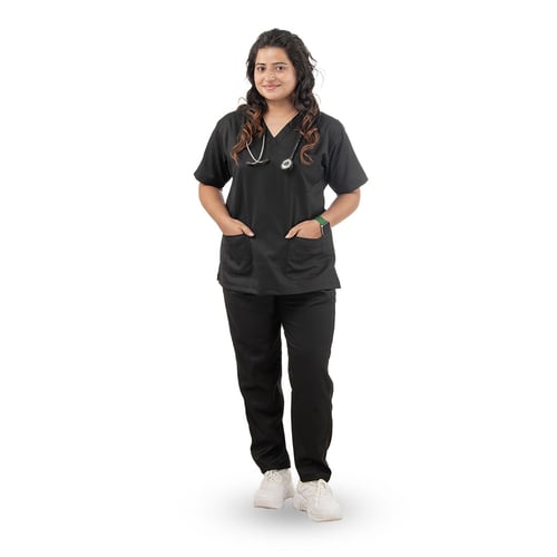 Premium Scrub for Women | V-Neck | Carbon Black, women v-neck carbon black, women v-neck carbon, v-neck carbon black, women v-neck, v-neck carbon, carbon black, women, v-neck, carbon, black, redefine workwear carbon, workwear carbon black, carbon black women, black women medwear, women medwear unmatched, medwear unmatched comfort, unmatched comfort healthcare