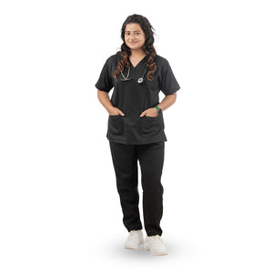 Premium Scrub for Women | V-Neck | Carbon Black, women v-neck carbon black, women v-neck carbon, v-neck carbon black, women v-neck, v-neck carbon, carbon black, women, v-neck, carbon, black, redefine workwear carbon, workwear carbon black, carbon black women, black women medwear, women medwear unmatched, medwear unmatched comfort, unmatched comfort healthcare