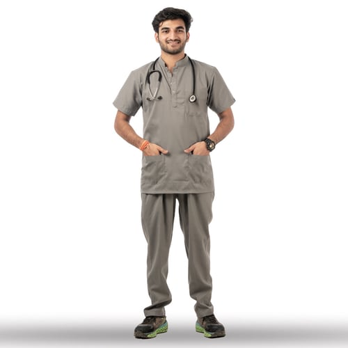 Classic Scrub for Men | Round-Neck | Steel Grey, classic men round-neck steel, men round-neck steel grey, classic men round-neck, men round-neck steel, round-neck steel grey, classic men, men round-neck, round-neck steel, classic, men, round-neck, steel, grey, redesign professional look, professional look medwear, look medwear steel, medwear steel grey