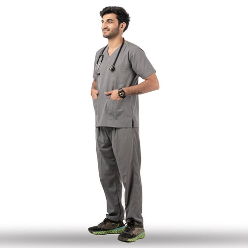 Classic Scrub for Men | Round-Neck | Steel Grey, classic men round-neck steel, men round-neck steel grey, classic men round-neck, men round-neck steel, round-neck steel grey, classic men, men round-neck, round-neck steel, classic, men, round-neck, steel, grey, redesign professional look, professional look medwear, look medwear steel, medwear steel grey